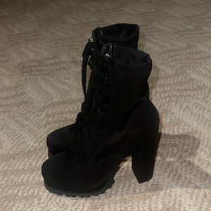 Women's Black Lace-Up Ankle Boots